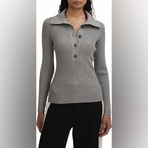 NWOT Reiss Maia Rib Cardigan, GREY, Size Small